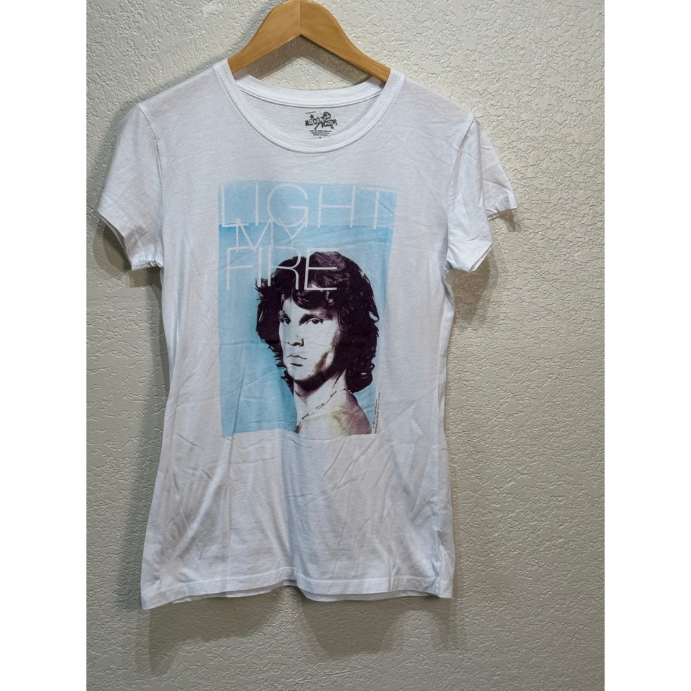The Doors Jim Morrison Light My Fire White Graphic Baby doll T-Shirt Womens‎ L